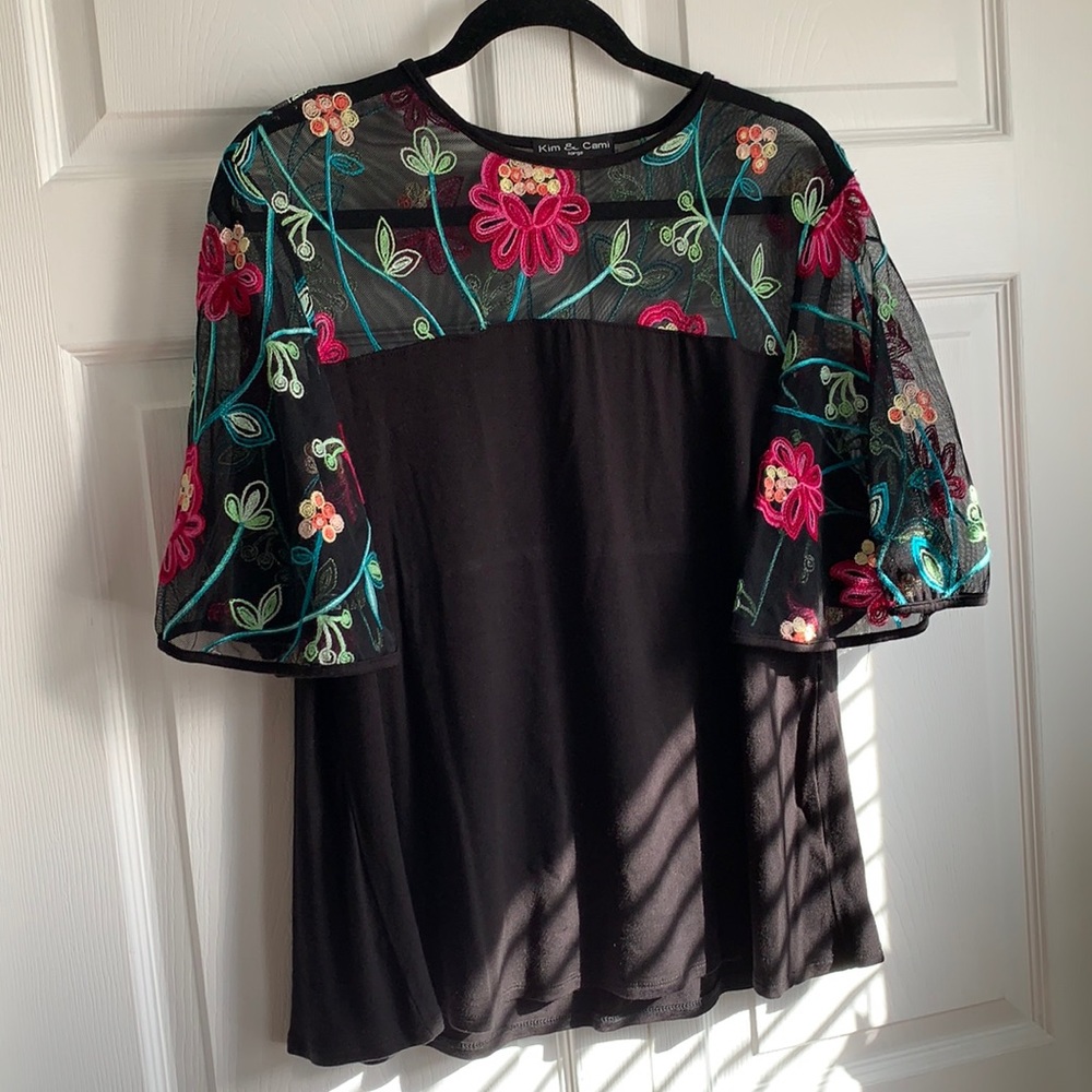 Mixed Media Black Blouse